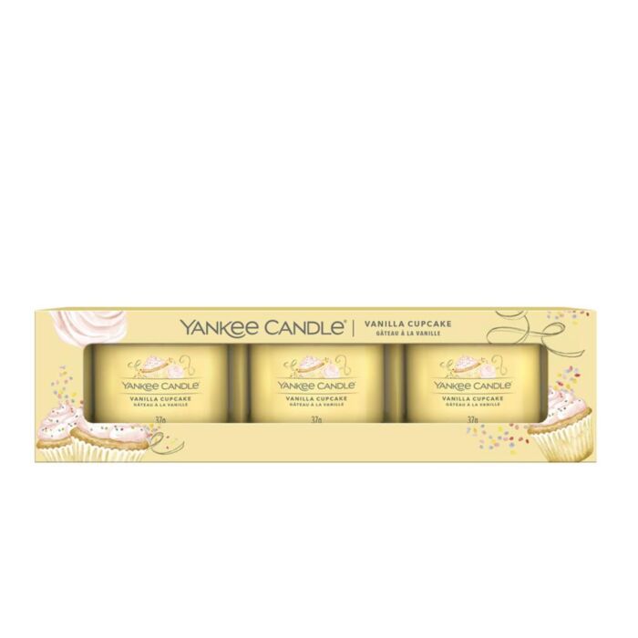 Yankee Candle - 3 Filled Votive Candles - Vanilla Cupcake